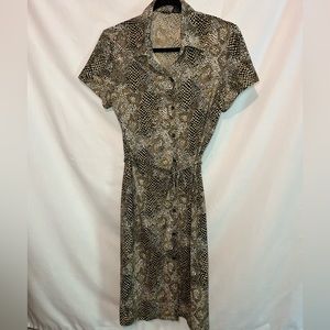 Vintage Y2k snake print button dress